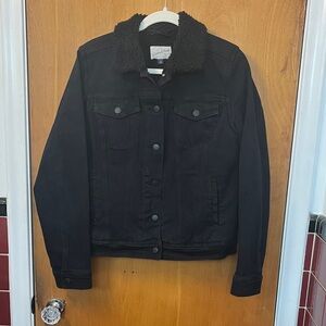 Universal Thread Black Denim Sherpa Lined Jacket NWOT